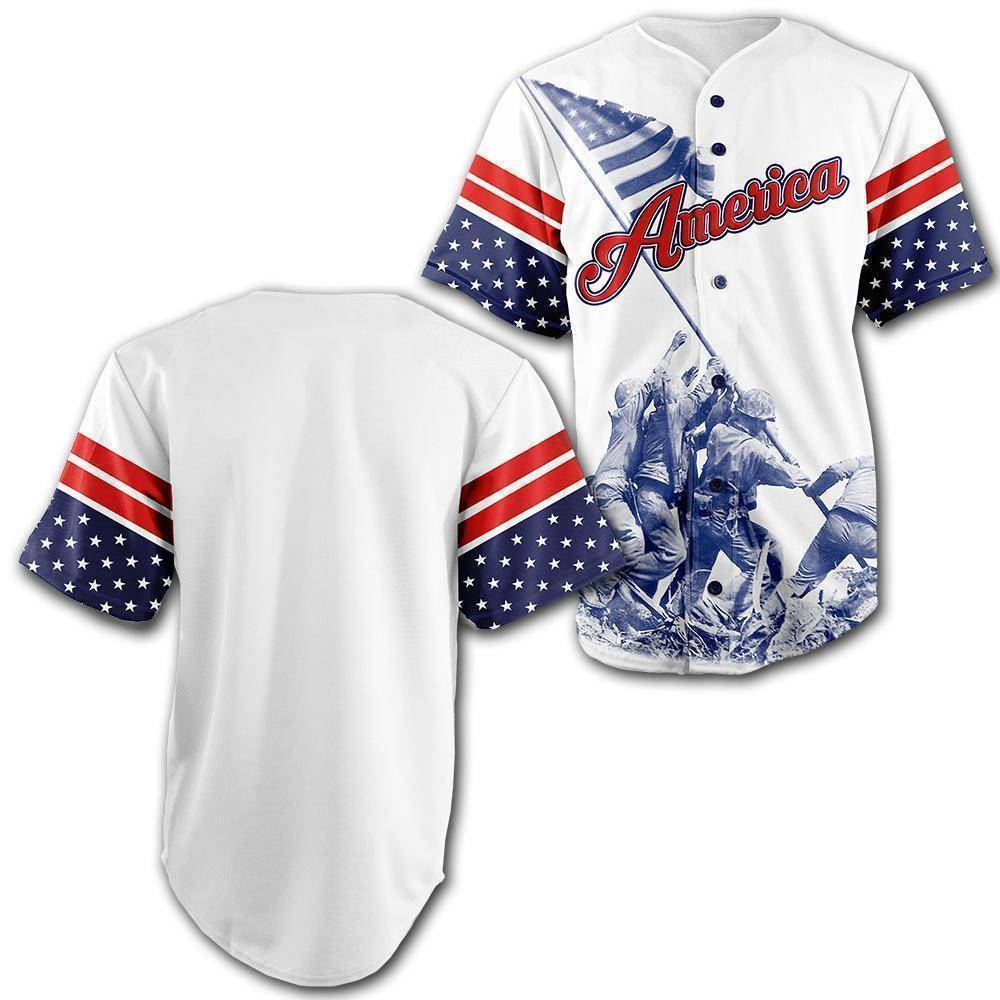 Thumbnail for Custom Team America Baseball Jersey - Greater Half