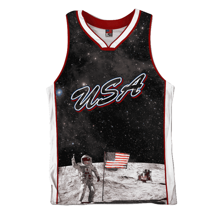 Thumbnail for Custom USA Galaxy Basketball Jersey - Greater Half