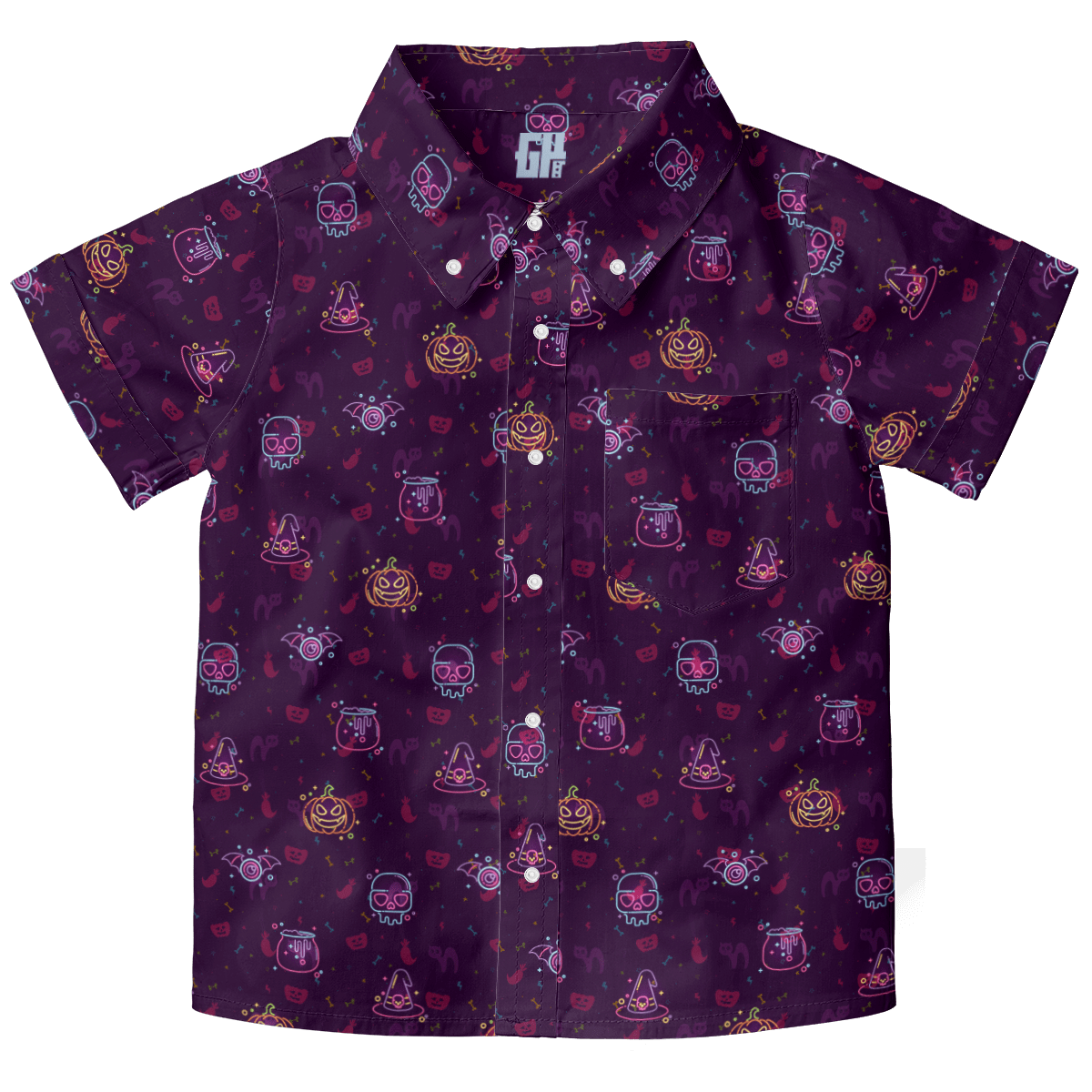 Thumbnail for Halloween Neon Youth Button Down - Greater Half