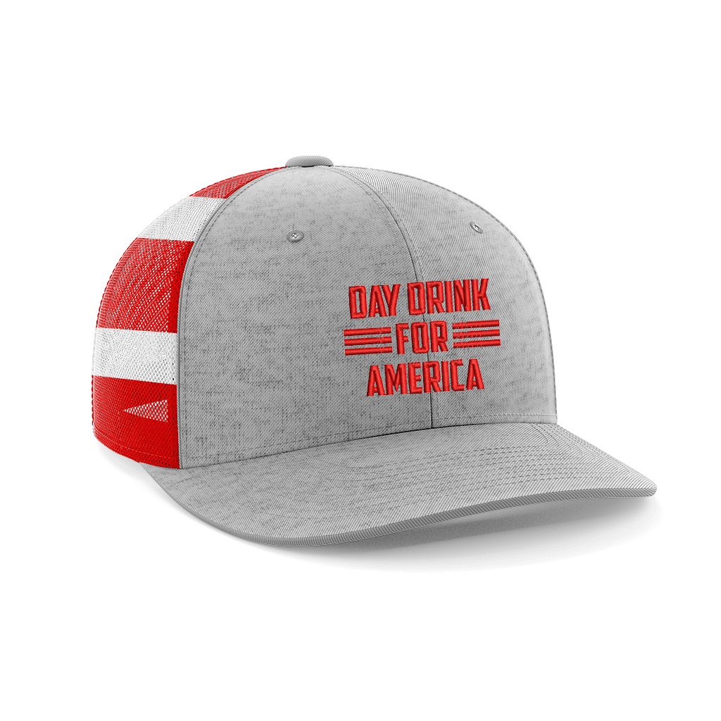 Thumbnail for Day Drink For America Embroidered Trucker Hat - Greater Half