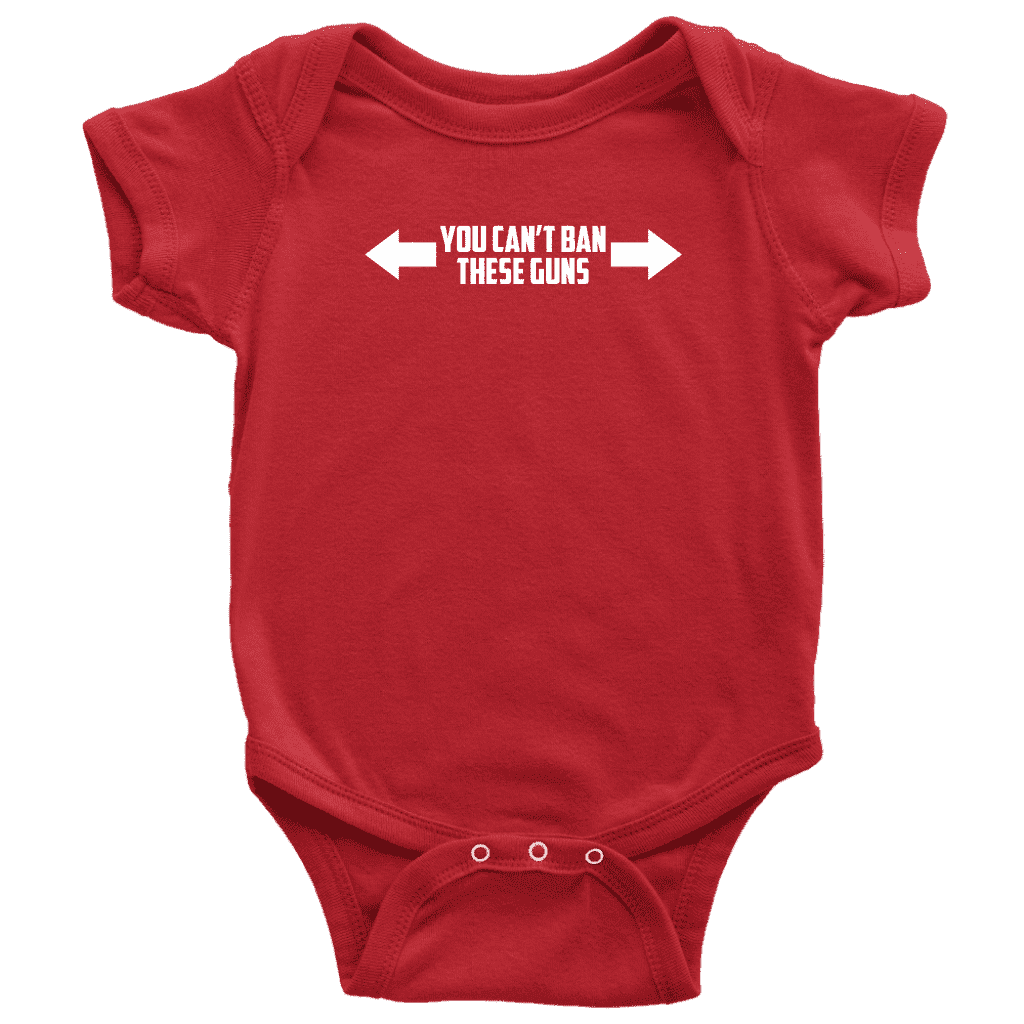 Thumbnail for You Can't Ban These Guns Onesie - Greater Half