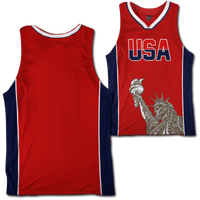 Thumbnail for Custom Red USA Basketball Jersey - Greater Half