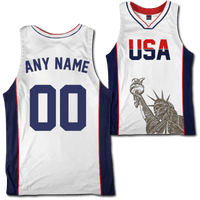 Thumbnail for Custom White USA Basketball Jersey - Greater Half