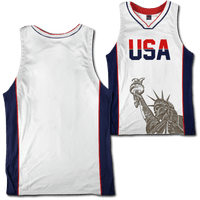 Thumbnail for Custom White USA Basketball Jersey - Greater Half