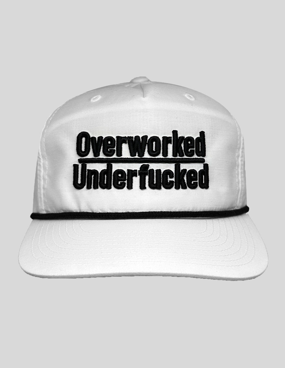 Overworked Puff Embroidery Cotton/Nylon Rope Hat - Greater Half
