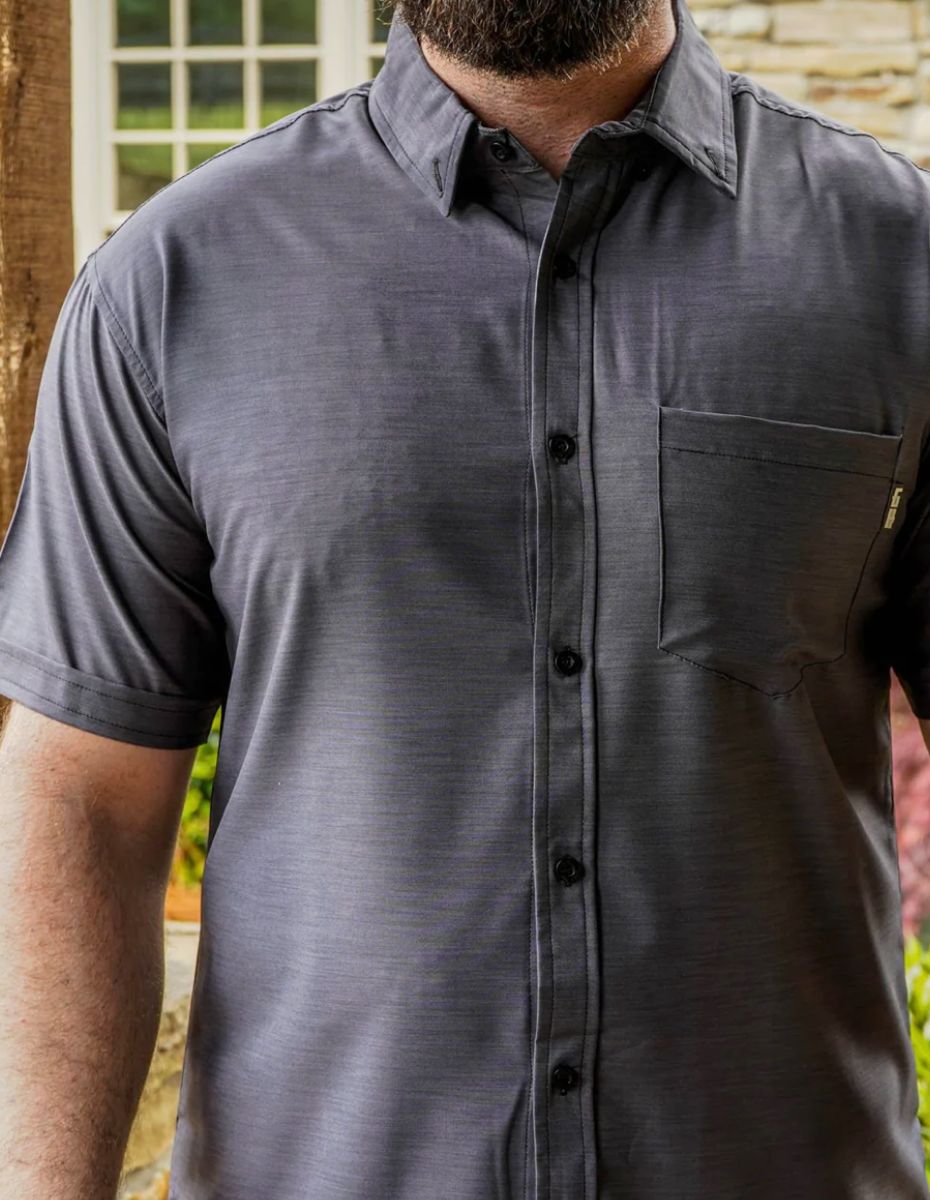 Dark Heather Button Down - Greater Half