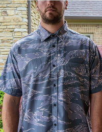 Thumbnail for Tiger Camo Button Down - Greater Half