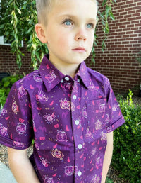 Thumbnail for Halloween Neon Youth Button Down - Greater Half