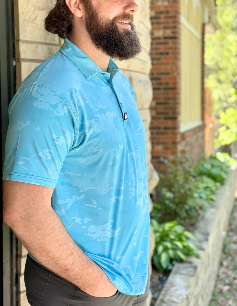 Sky Blue Camo Polo - Greater Half