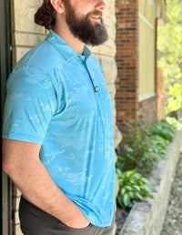 Thumbnail for Sky Blue Camo Polo - Greater Half