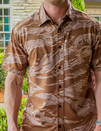 Thumbnail for Desert Tiger Camo Button Down - Greater Half
