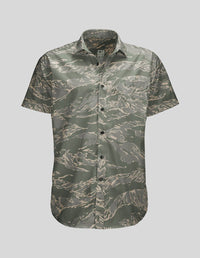 Thumbnail for Tiger Camo Button Down - Greater Half