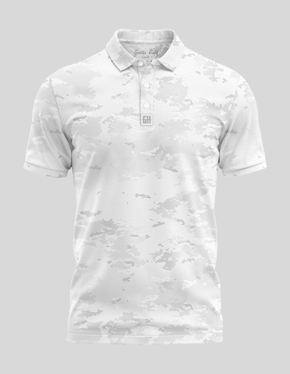 Grey Camo Polo Golf Polo Greater Half S White