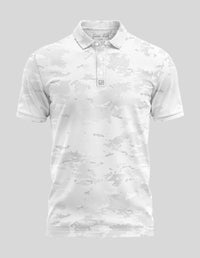 Thumbnail for Grey Camo Polo Golf Polo Greater Half S White