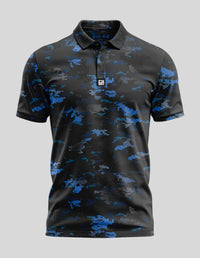 Thumbnail for Grey Camo Polo Golf Polo Greater Half S Blue