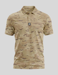 Thumbnail for Grey Camo Polo Golf Polo Greater Half S Tan