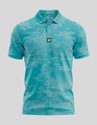 Thumbnail for Grey Camo Polo Golf Polo Greater Half S Light Blue