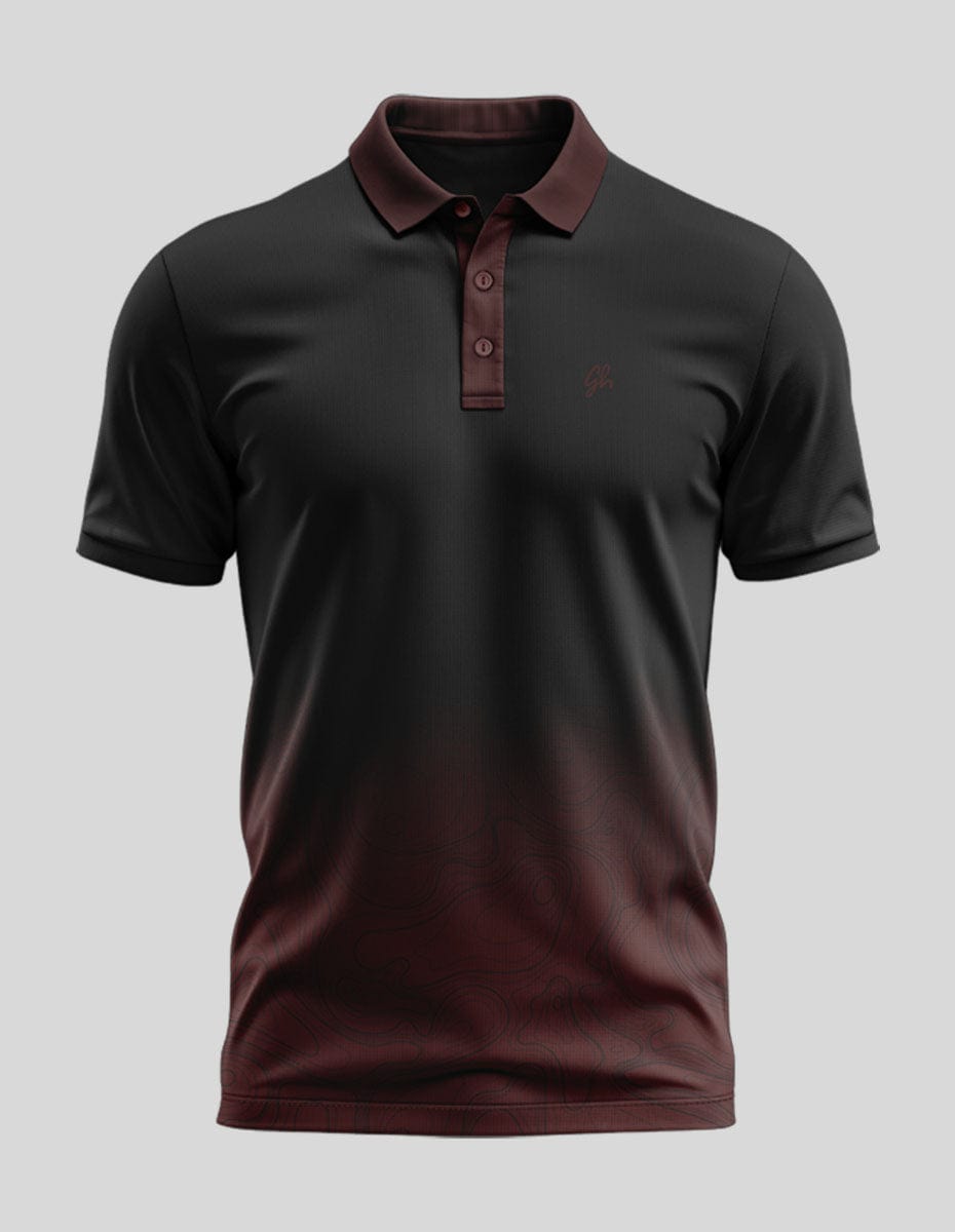 Gradient Topo Golf Polo Greater Half S Burgundy