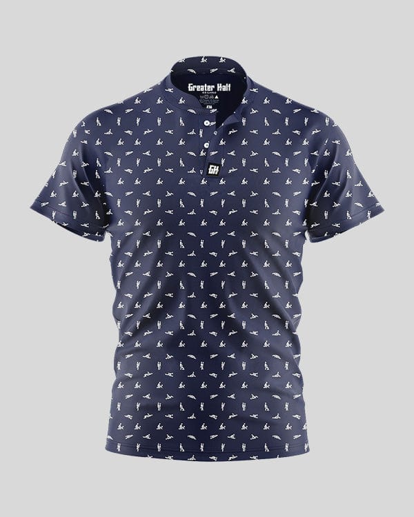 Sex Ed Henley Polo Henley Polo Greater Half Dark Blue S