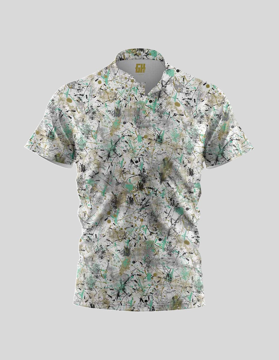 Paint Splatter V2 Henley Polo - Greater Half