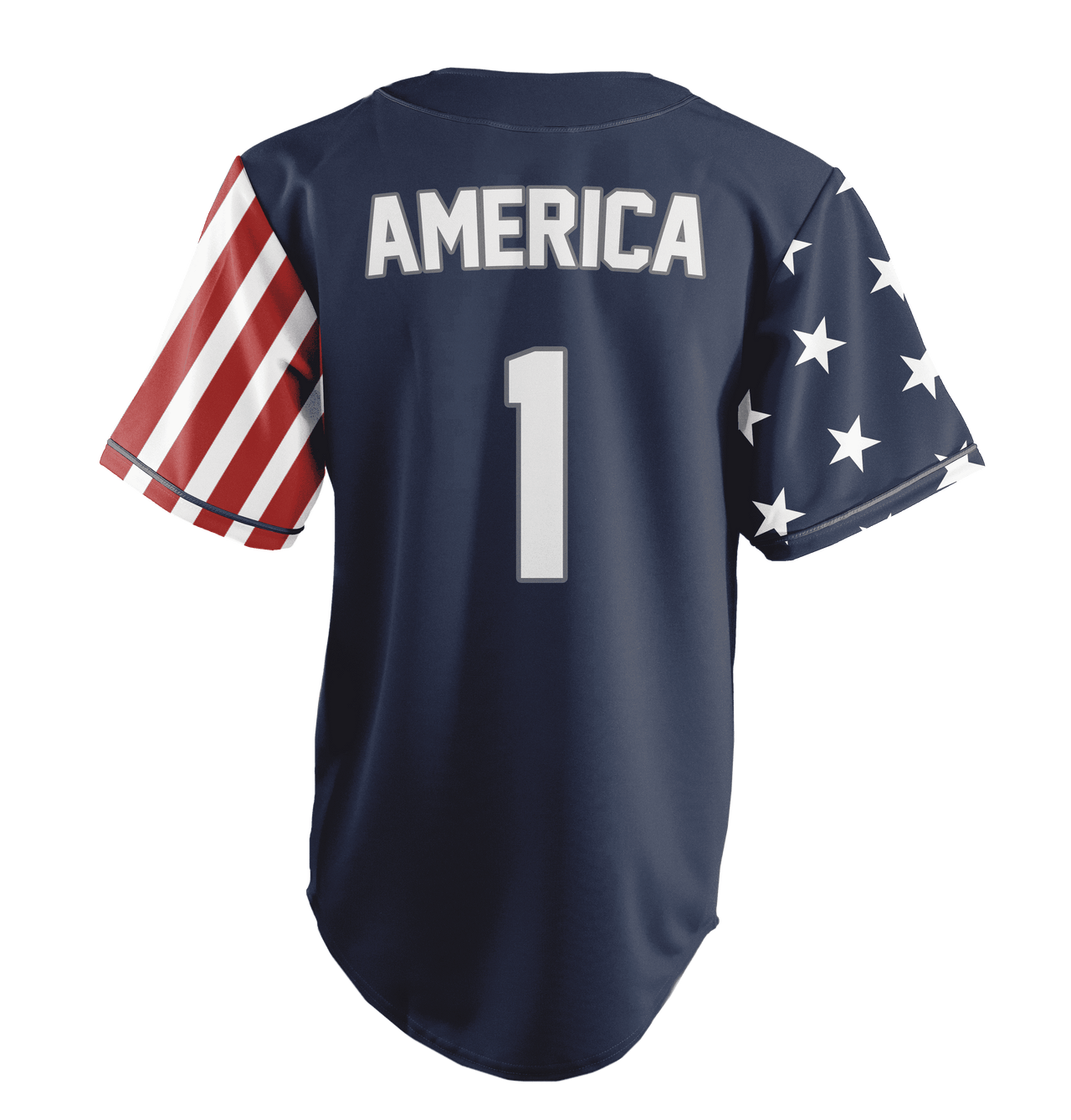 Blue America #1 Baseball Jersey - Greater Half
