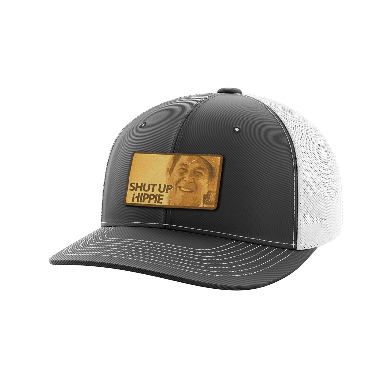 Shut Up Hippie Leather Patch Hat - Greater Half