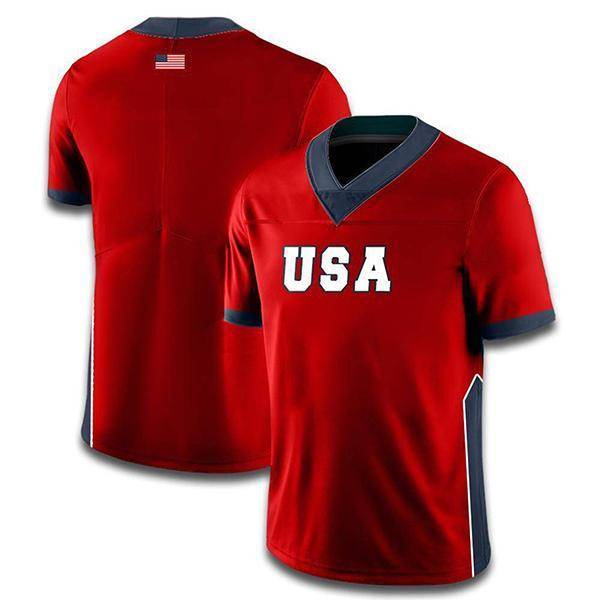 Custom USA Football Jersey (Red) – Greater Half
