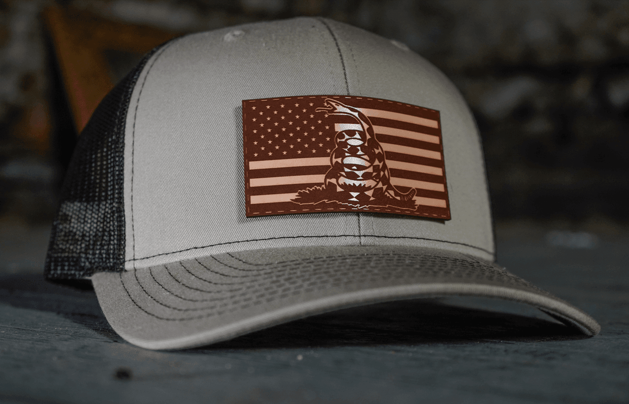 Don't Tread On Me/American Flag Leather Patch Hat - Greater Half