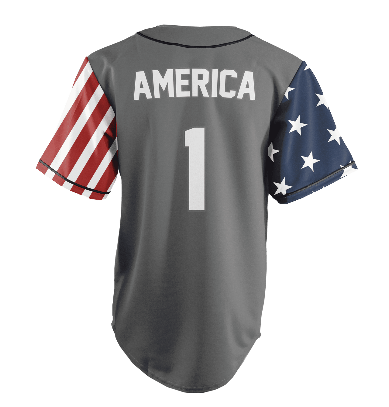 Grey America #1 Baseball Jersey - Greater Half