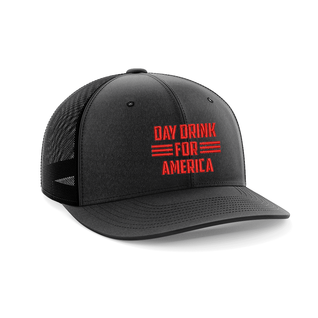 Day Drink For America Embroidered Trucker Hat - Greater Half