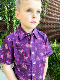Thumbnail for Halloween Neon Youth Button Down - Greater Half