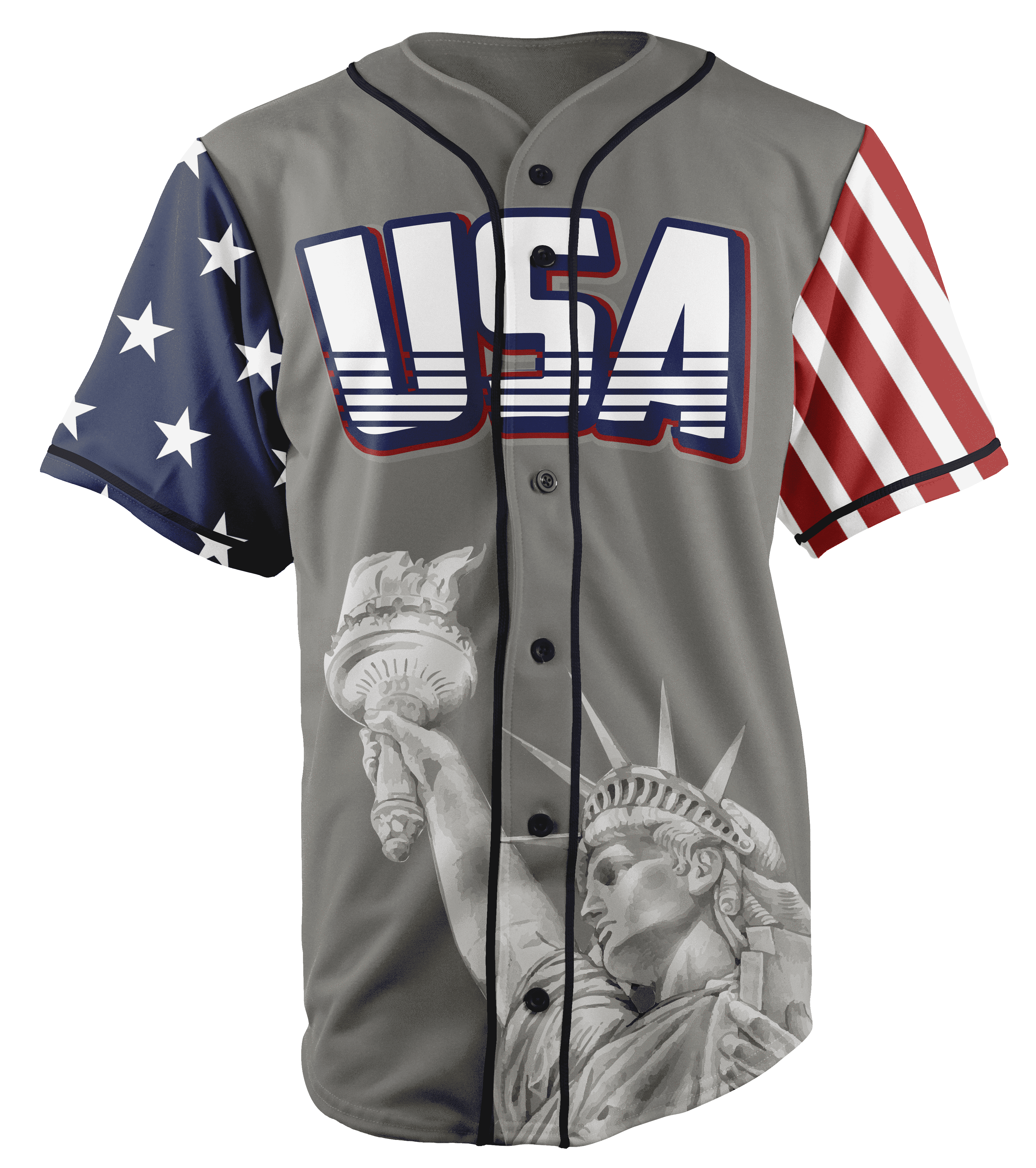 Thumbnail for Grey America #1 Baseball Jersey - Greater Half