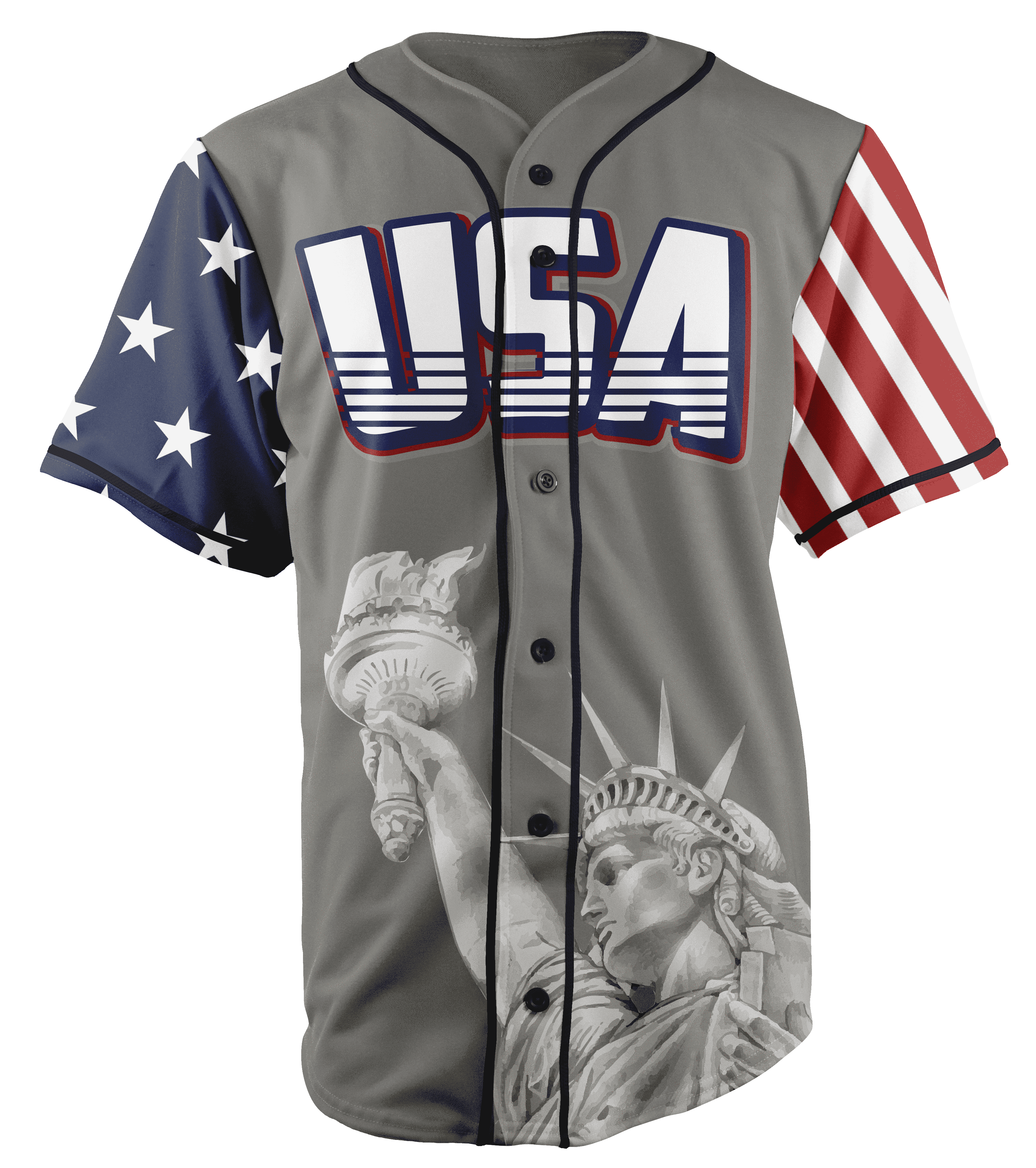 Thumbnail for Patriotic USA Baseball Jersey - Greater Half