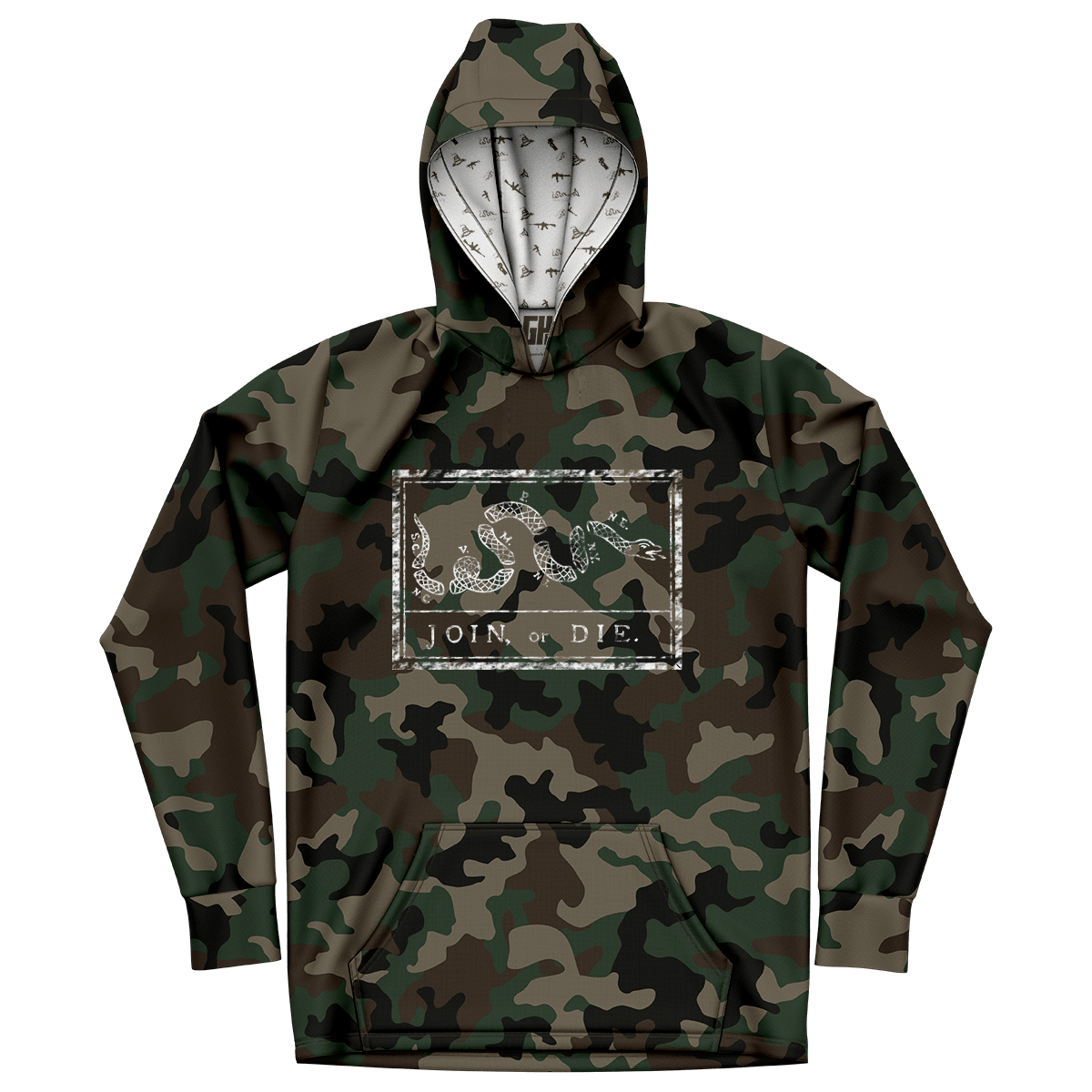 Thumbnail for Join Or Die (M81 Woodland Camo) - Apex Hoodie - Greater Half