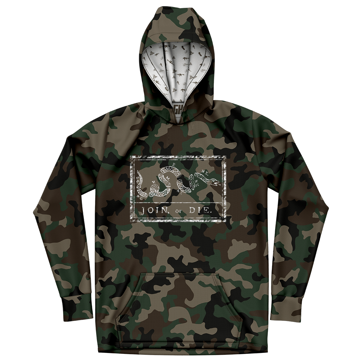 Join Or Die (M81 Woodland Camo) - Apex Hoodie - Greater Half
