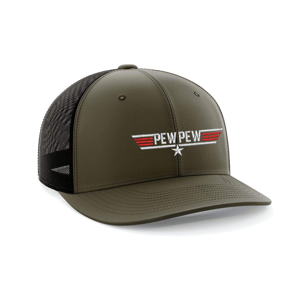 Thumbnail for Pew Pew Embroidered Trucker Hat - Greater Half