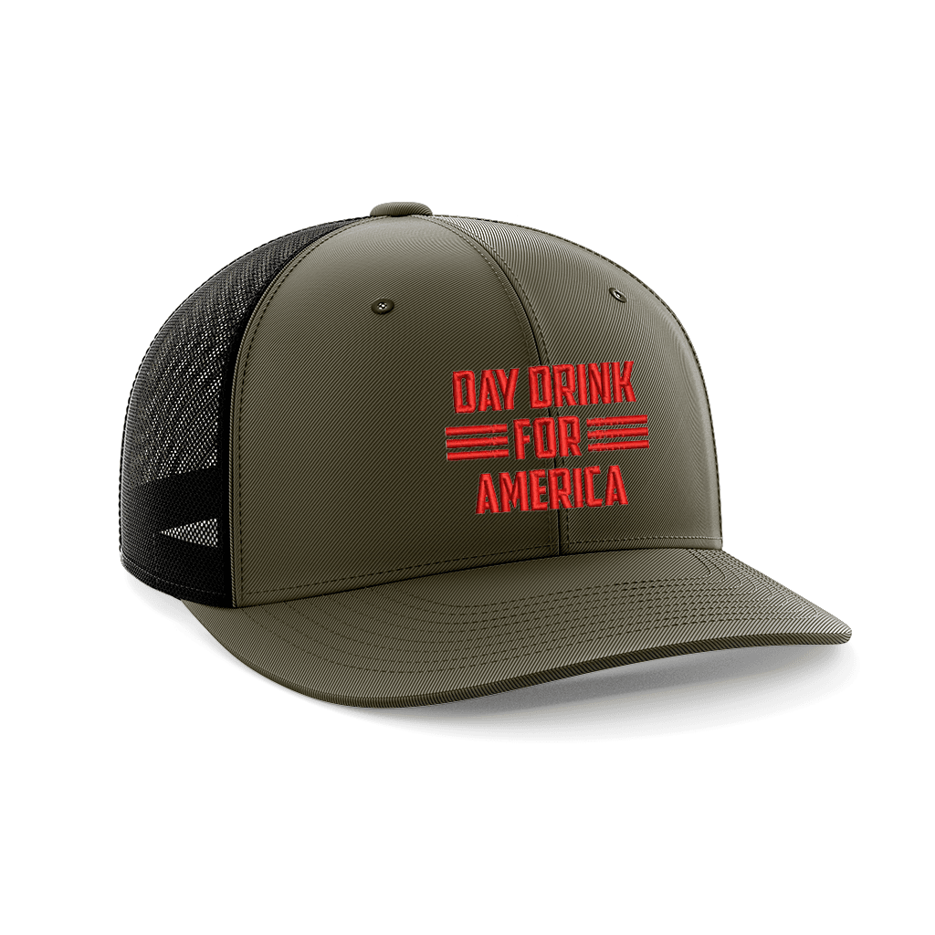 Day Drink For America Embroidered Trucker Hat - Greater Half