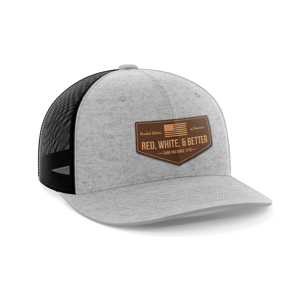 Thumbnail for Red, White, and Better Than You Leather Patch Hat - Greater Half
