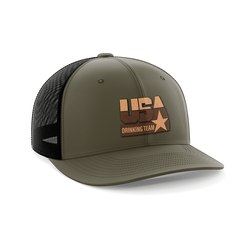 USA Drinking Team Leather Patch Hat - Greater Half