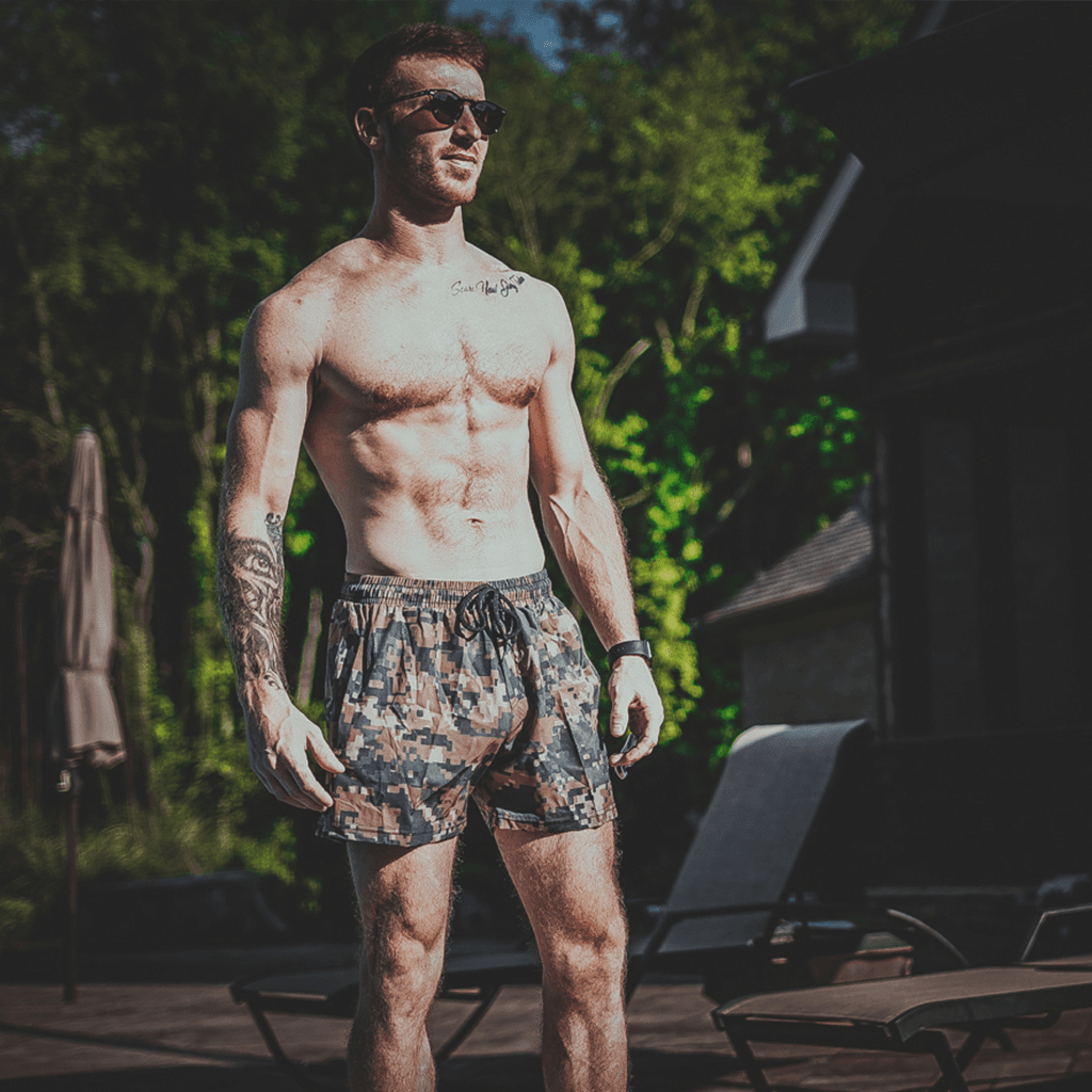 Thumbnail for Woodland Digital Camo Swim Trunks - Greater Half