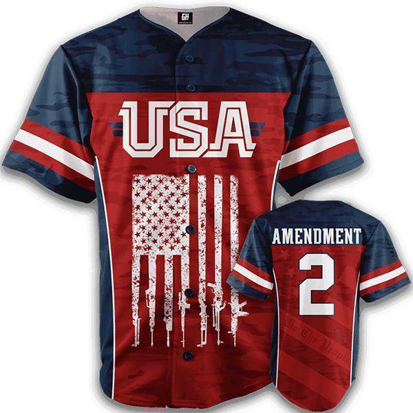 Thumbnail for Patriotic America Baseball Jersey - Greater Half