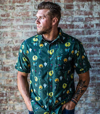 Thumbnail for Halloween Green Button Down - Greater Half