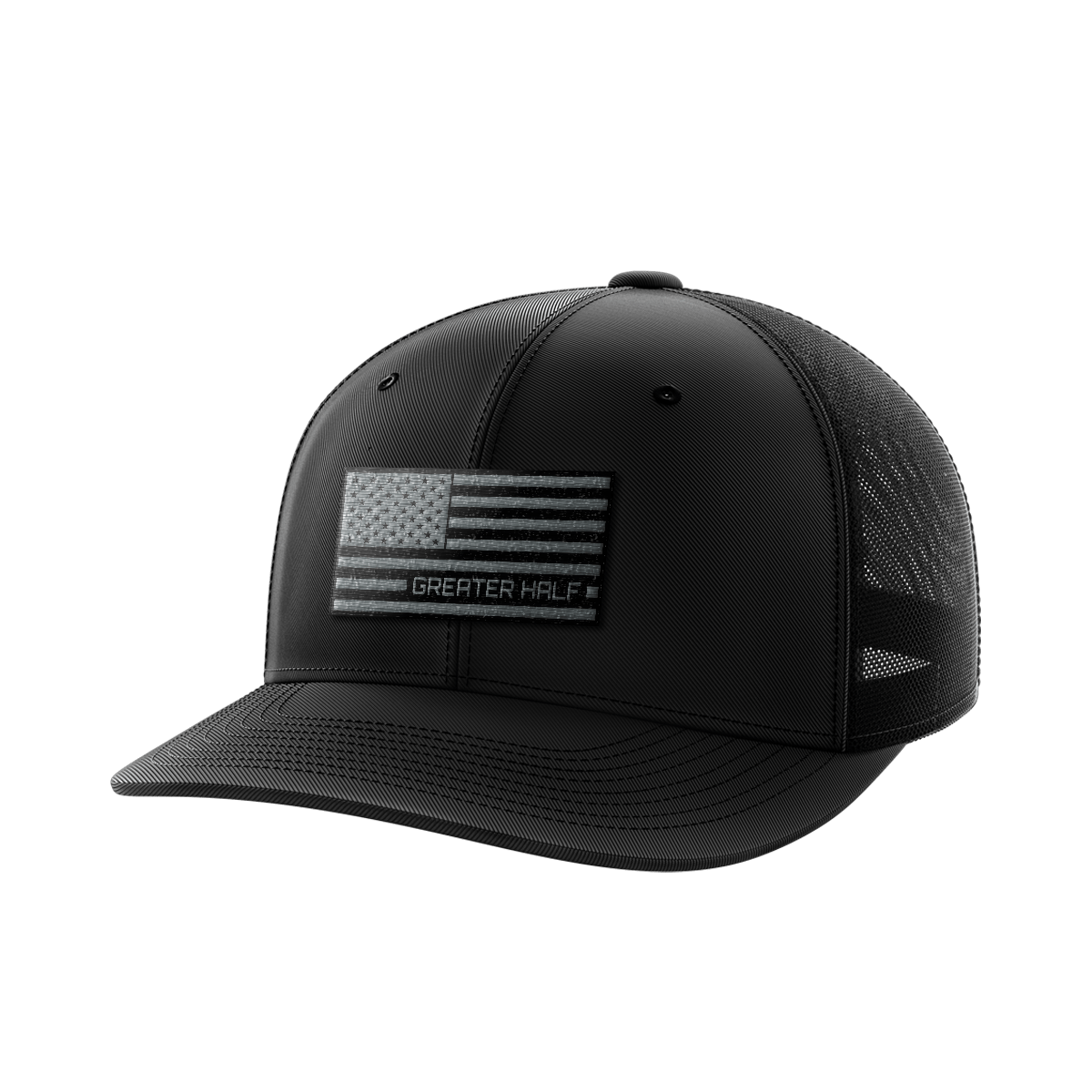 USA Black Flag Woven Patch Hat - Greater Half