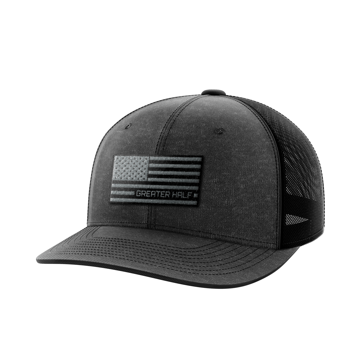 USA Black Flag Woven Patch Hat - Greater Half
