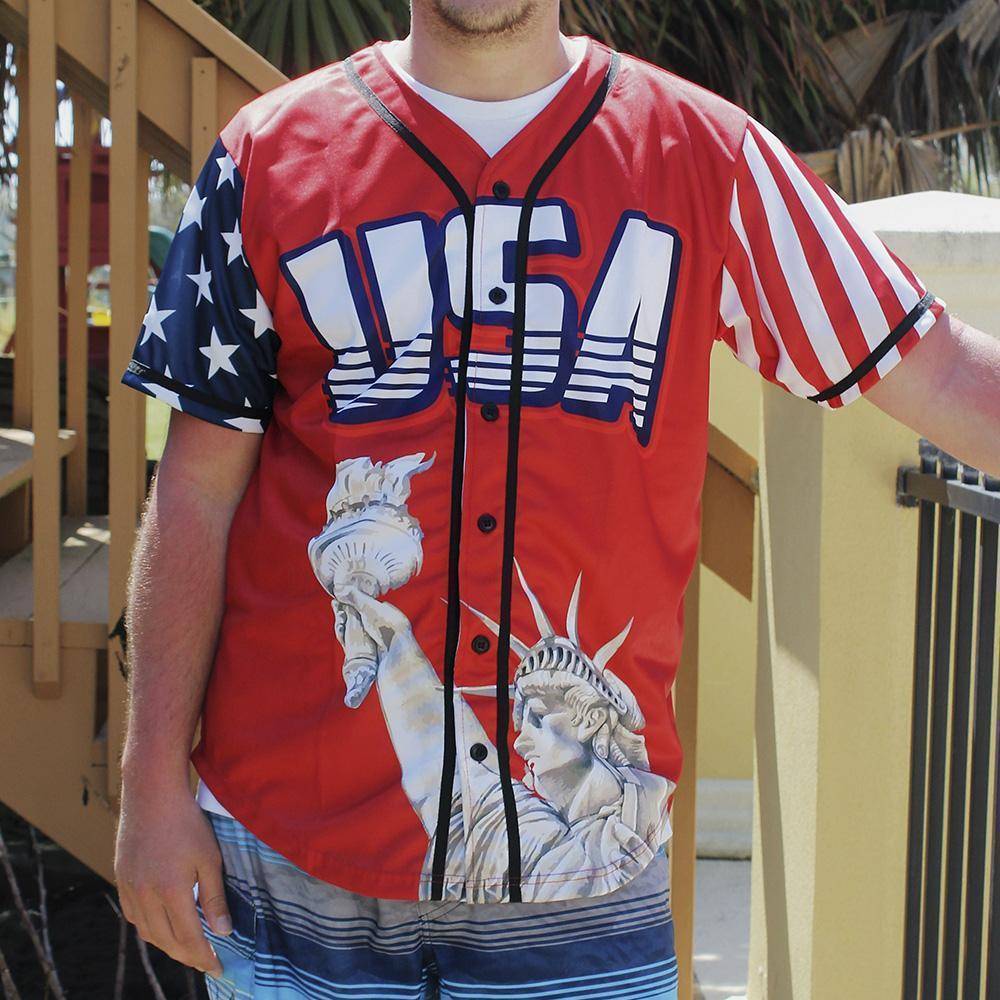 Red America #1 Baseball Jersey - Greater Half